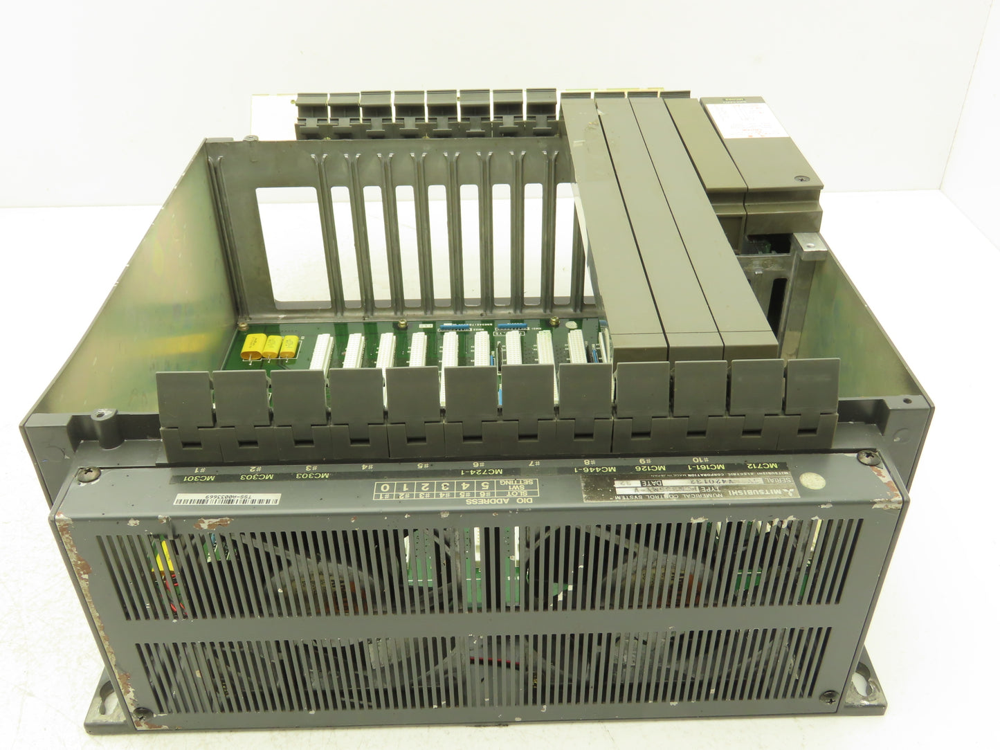 Mitsubishi FCA335MY-V PCB Slot Rack Chassis & Backplane Card Assembly MC031D