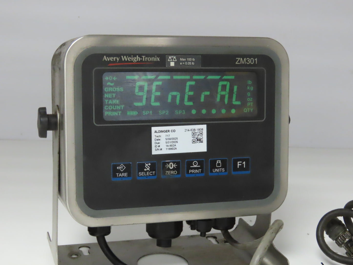 Avery Weigh-Tronix Model ZM301-SD1 Digital Scale Weight Readout Indicator
