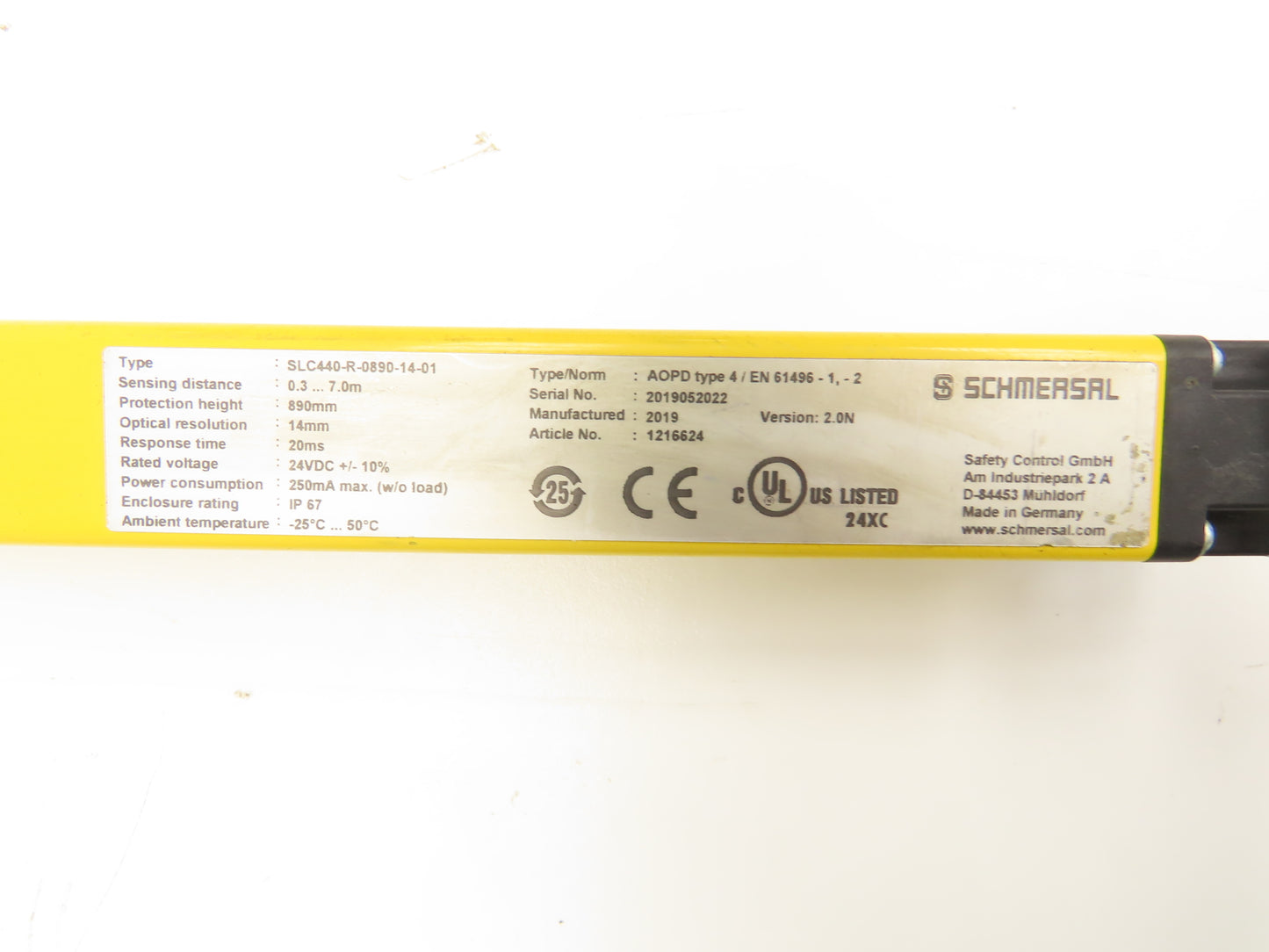 Schmersal SLC440-ER-0890-14-01 Safety Light Curtain Transmitter & Receiver Set