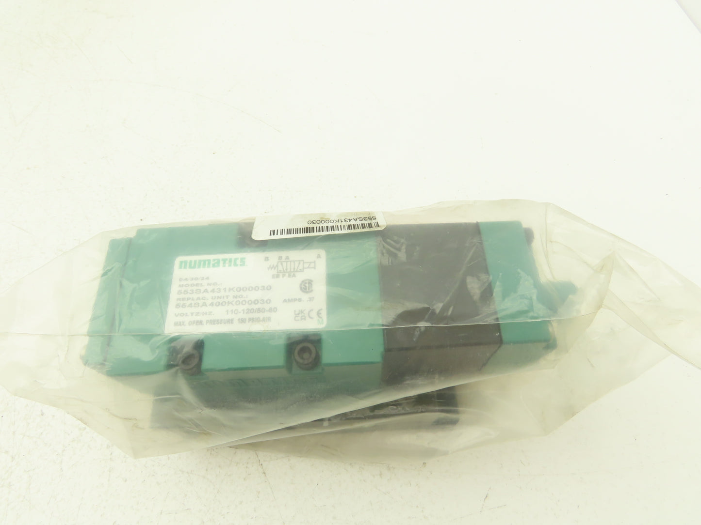 Numatics 553SA431K000030 Pneumatic Directional Solenoid Valve 3/8" Manifold 120V