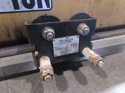 1/4 Ton 500 Lb Free Standing Jib Crane 20' Span 12' Height Under Beam