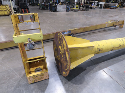 1/4 Ton 500 Lb Free Standing Jib Crane 20' Span 12' Height Under Beam