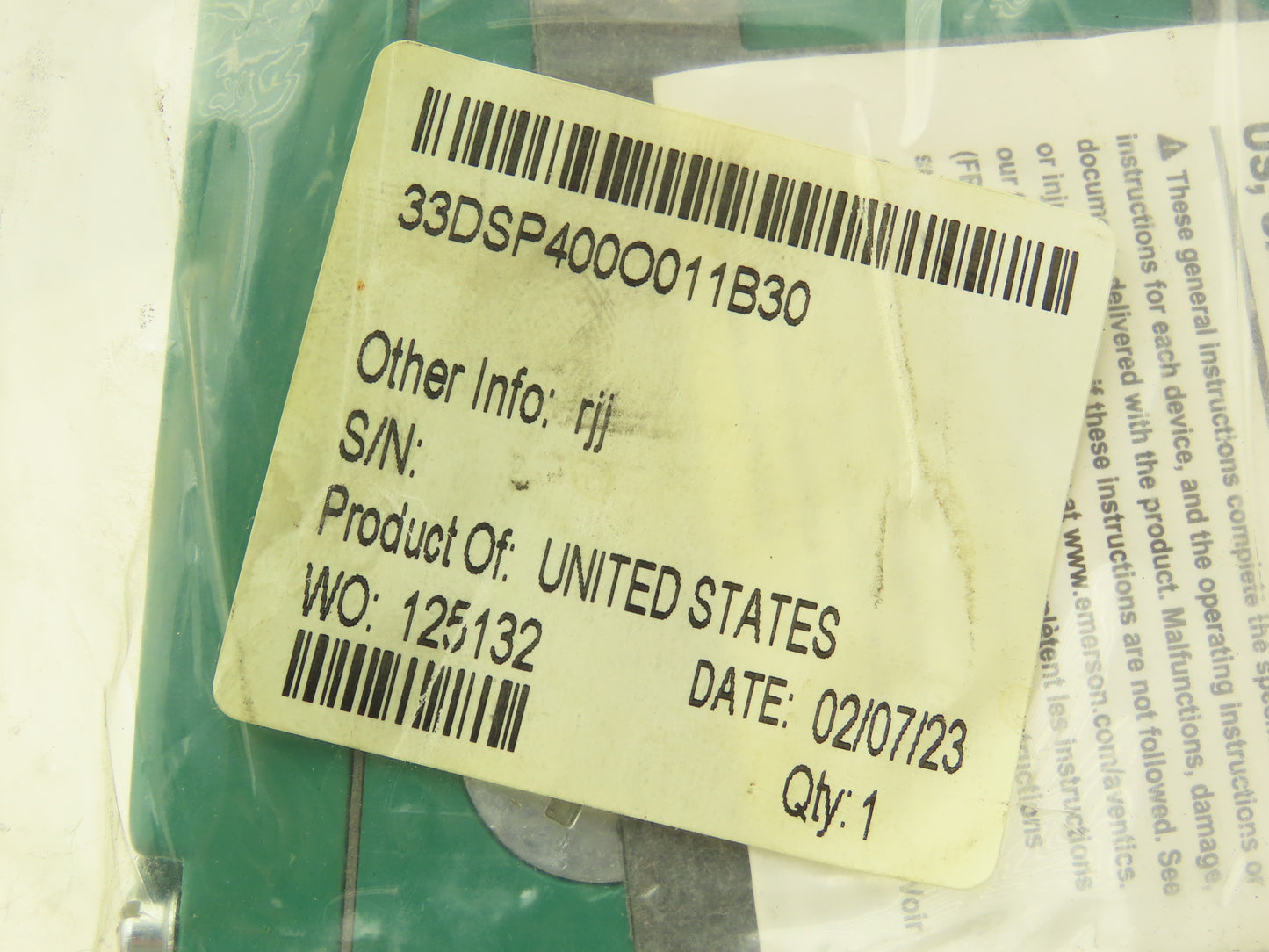 Numatics 33DSP400O011B30 Pneumatic Directional Solenoid Valve 120V