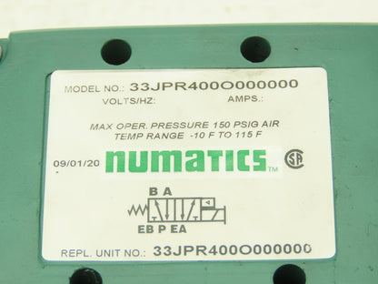 Numatics 33JPR400O000000 Pneumatic Directional Control Pilot Valve
