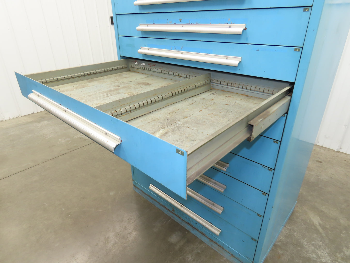 Nu-Era Modular Tool Storage Cabinet 10 Drawer 45x28x61" Blue Stanley Vidmar