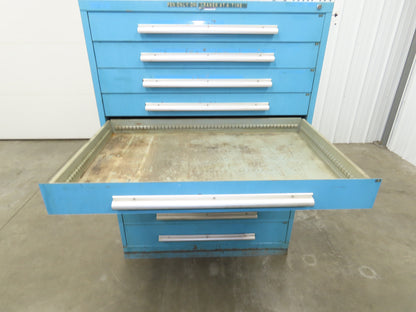 Nu-Era Modular Tool Storage Cabinet 10 Drawer 45x28x61" Blue Stanley Vidmar