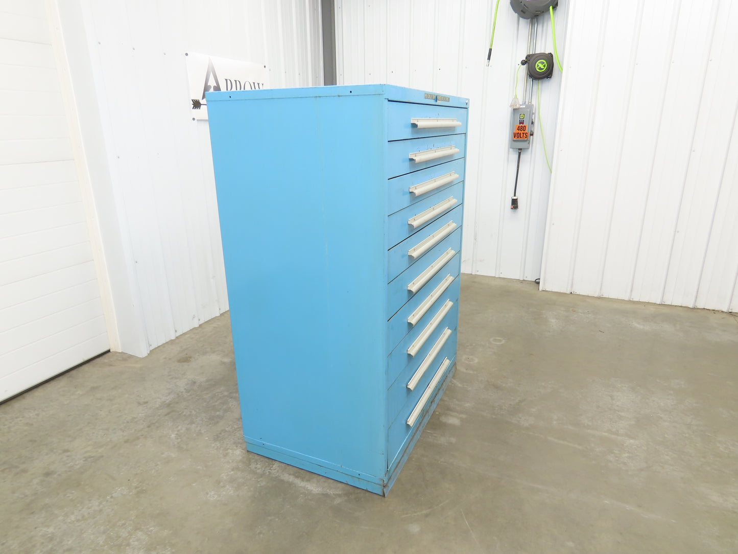 Nu-Era Modular Tool Storage Cabinet 10 Drawer 45x28x61" Blue Stanley Vidmar