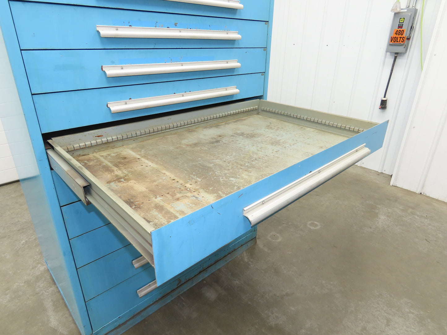 Nu-Era Modular Tool Storage Cabinet 10 Drawer 45x28x61" Blue Stanley Vidmar