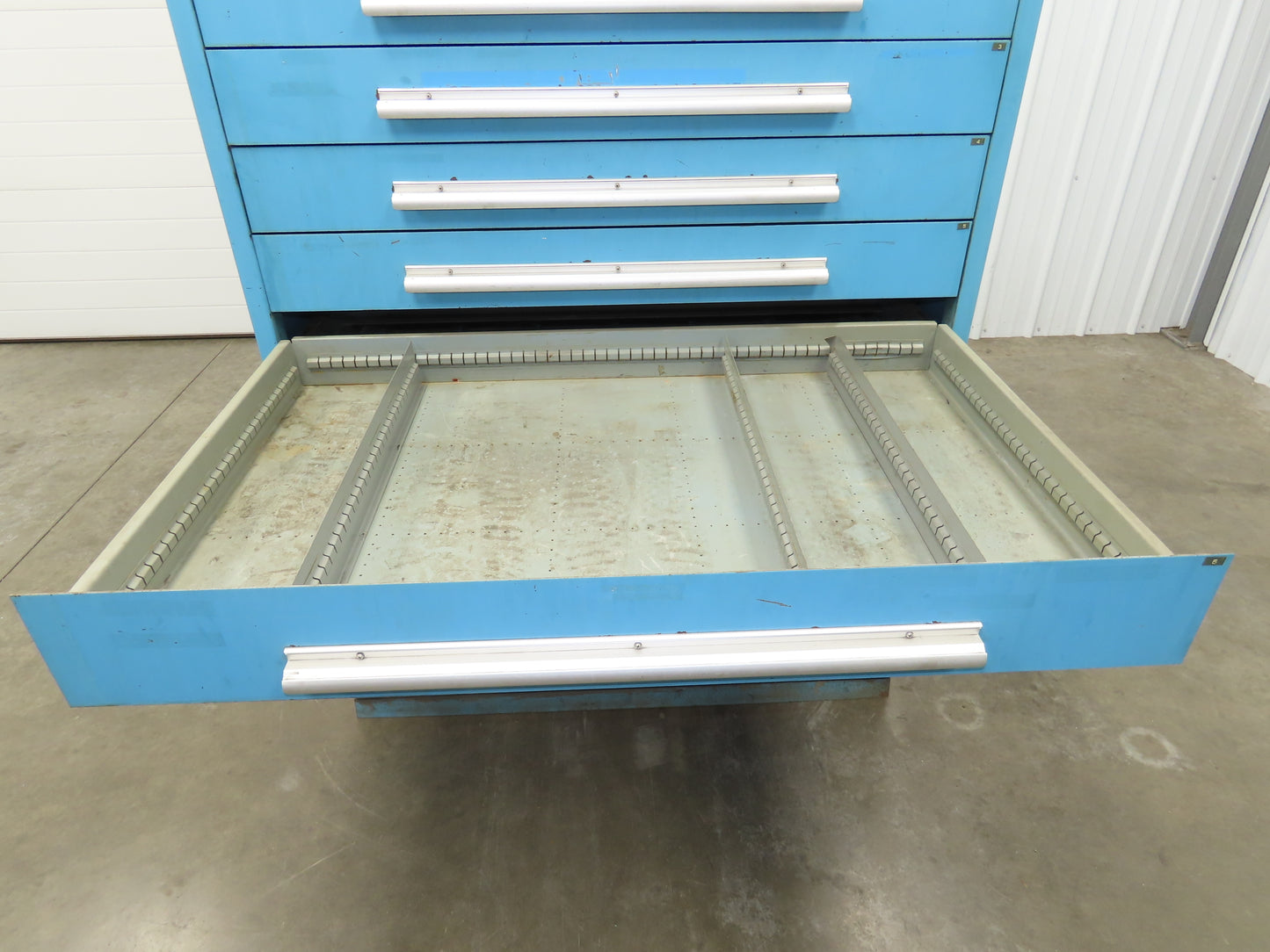 Nu-Era Modular Tool Storage Cabinet 10 Drawer 45x28x61" Blue Stanley Vidmar