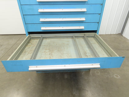 Nu-Era Modular Tool Storage Cabinet 10 Drawer 45x28x61" Blue Stanley Vidmar