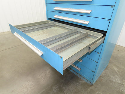Nu-Era Modular Tool Storage Cabinet 10 Drawer 45x28x61" Blue Stanley Vidmar