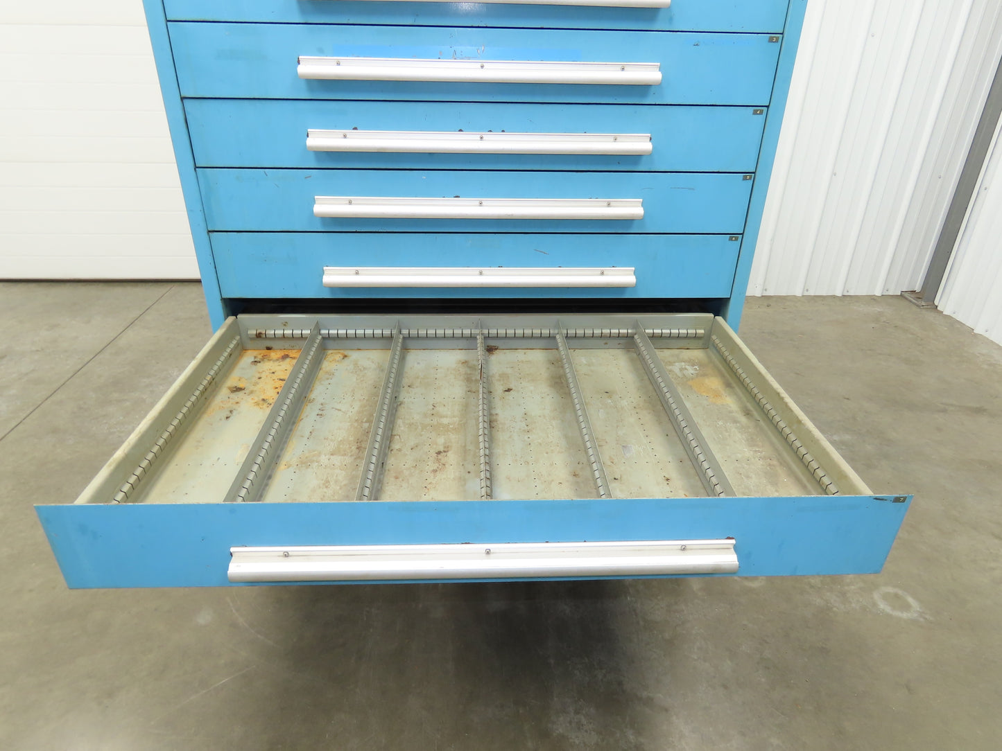 Nu-Era Modular Tool Storage Cabinet 10 Drawer 45x28x61" Blue Stanley Vidmar