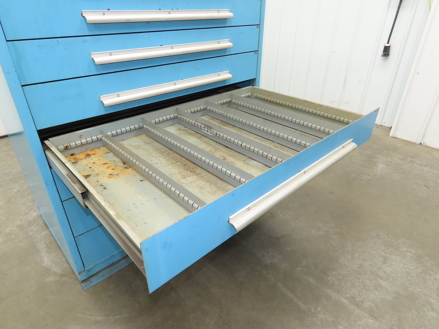 Nu-Era Modular Tool Storage Cabinet 10 Drawer 45x28x61" Blue Stanley Vidmar