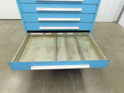 Nu-Era Modular Tool Storage Cabinet 10 Drawer 45x28x61" Blue Stanley Vidmar