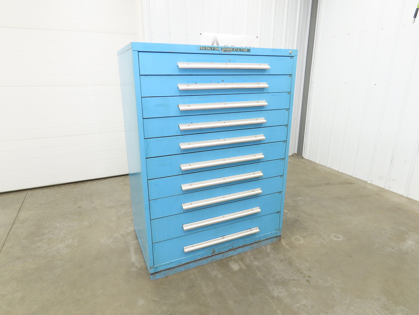 Nu-Era Modular Tool Storage Cabinet 10 Drawer 45x28x61" Blue Stanley Vidmar