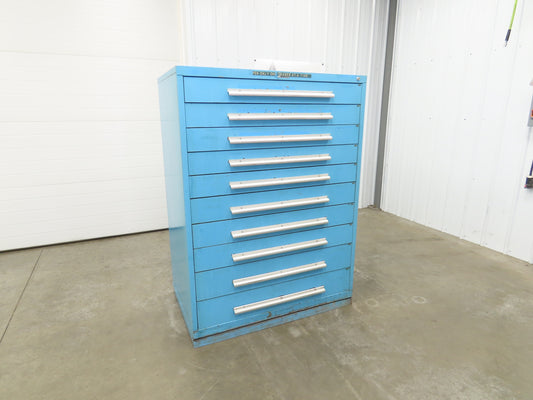 Nu-Era Modular Tool Storage Cabinet 10 Drawer 45x28x61" Blue Stanley Vidmar