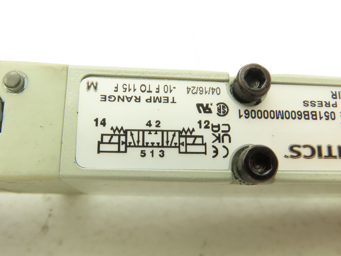 Numatics Aventics 051BB600M000061 Pneumatic Solenoid Valve 120PSI 24VDC