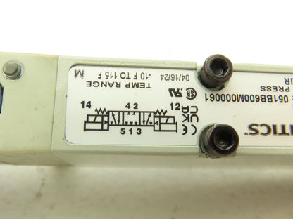 Numatics Aventics 051BB600M000061 Pneumatic Solenoid Valve 120PSI 24VDC