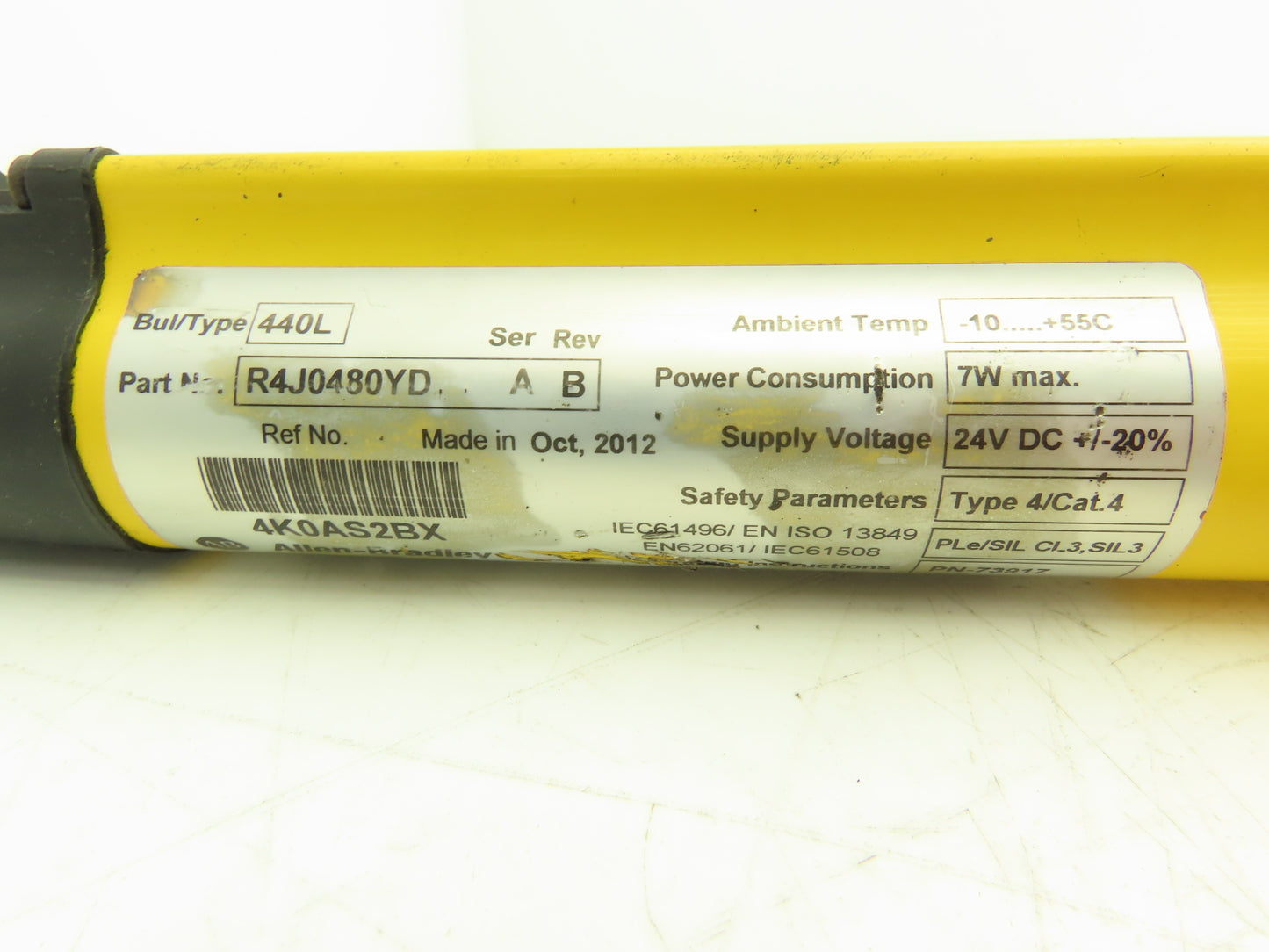 Allen Bradley 440L-R4J0480YD Light Curtain Guardmaster Receiver Only Ser A Rev B