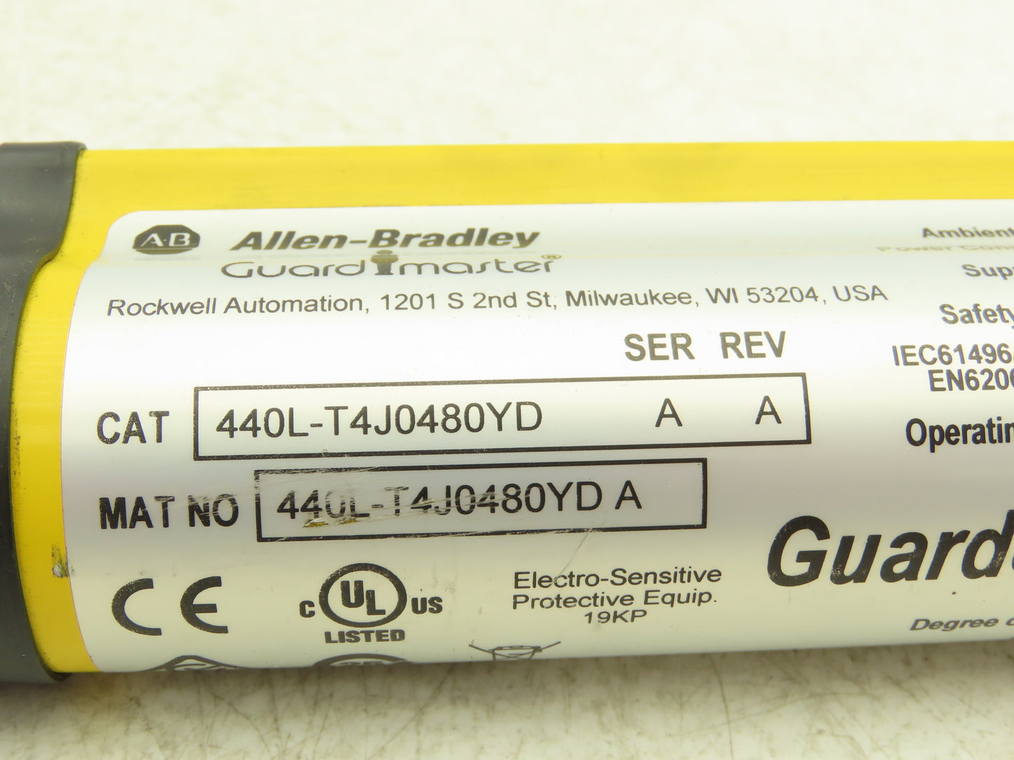 Allen Bradley 440L-T4J0480YD Light Curtain Guardmaster Transmitter Parts/Repair