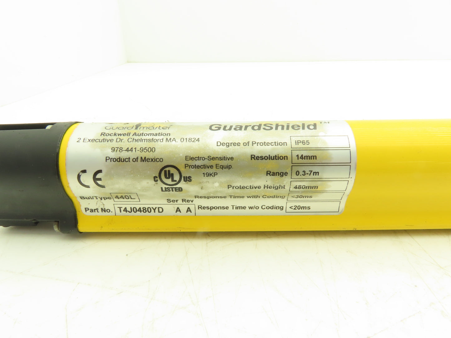 Allen Bradley 440L-T4J0480YD Light Curtain Guardmaster Transmitter Ser A Rev A