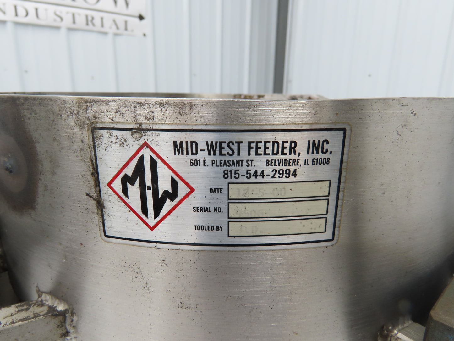 Mid West 12" Vibratory Bowl Parts Feeder 115V Magnetic Coil Stainless 5/16"