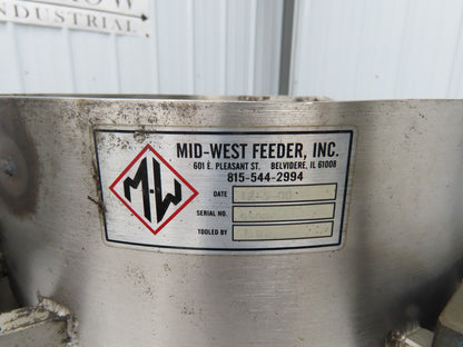 Mid West 12" Vibratory Bowl Parts Feeder 115V Magnetic Coil Stainless 5/16"