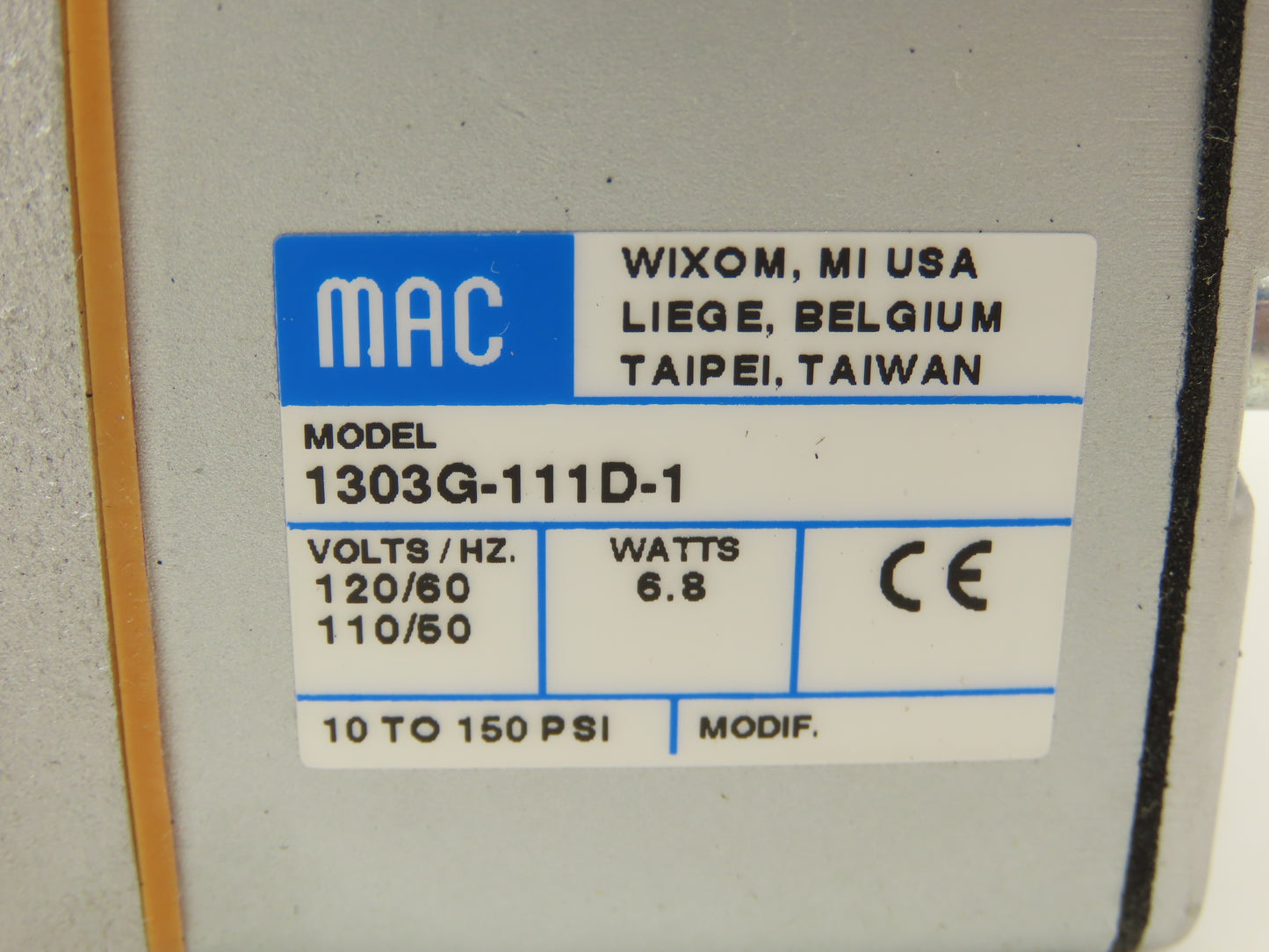 MAC Valves 1303G-111D-1 Pneumatic Solenoid Valve 10-150PSI 120V