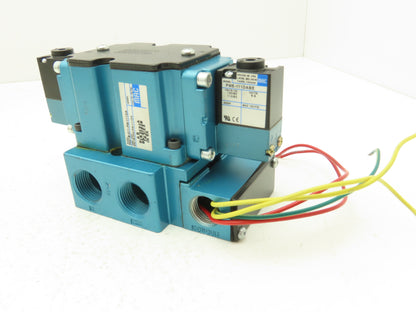 MAC 6521B-311-PM-111DA Pneumatic Solenoid Valve 150PSI 120V 3/4"NPT Manifold