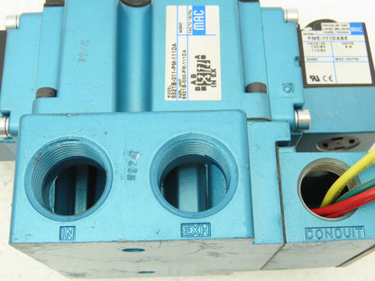 MAC 6521B-311-PM-111DA Pneumatic Solenoid Valve 150PSI 120V 3/4"NPT Manifold