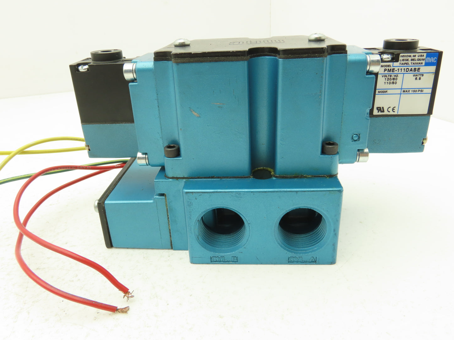 MAC 6521B-311-PM-111DA Pneumatic Solenoid Valve 150PSI 120V 3/4"NPT Manifold