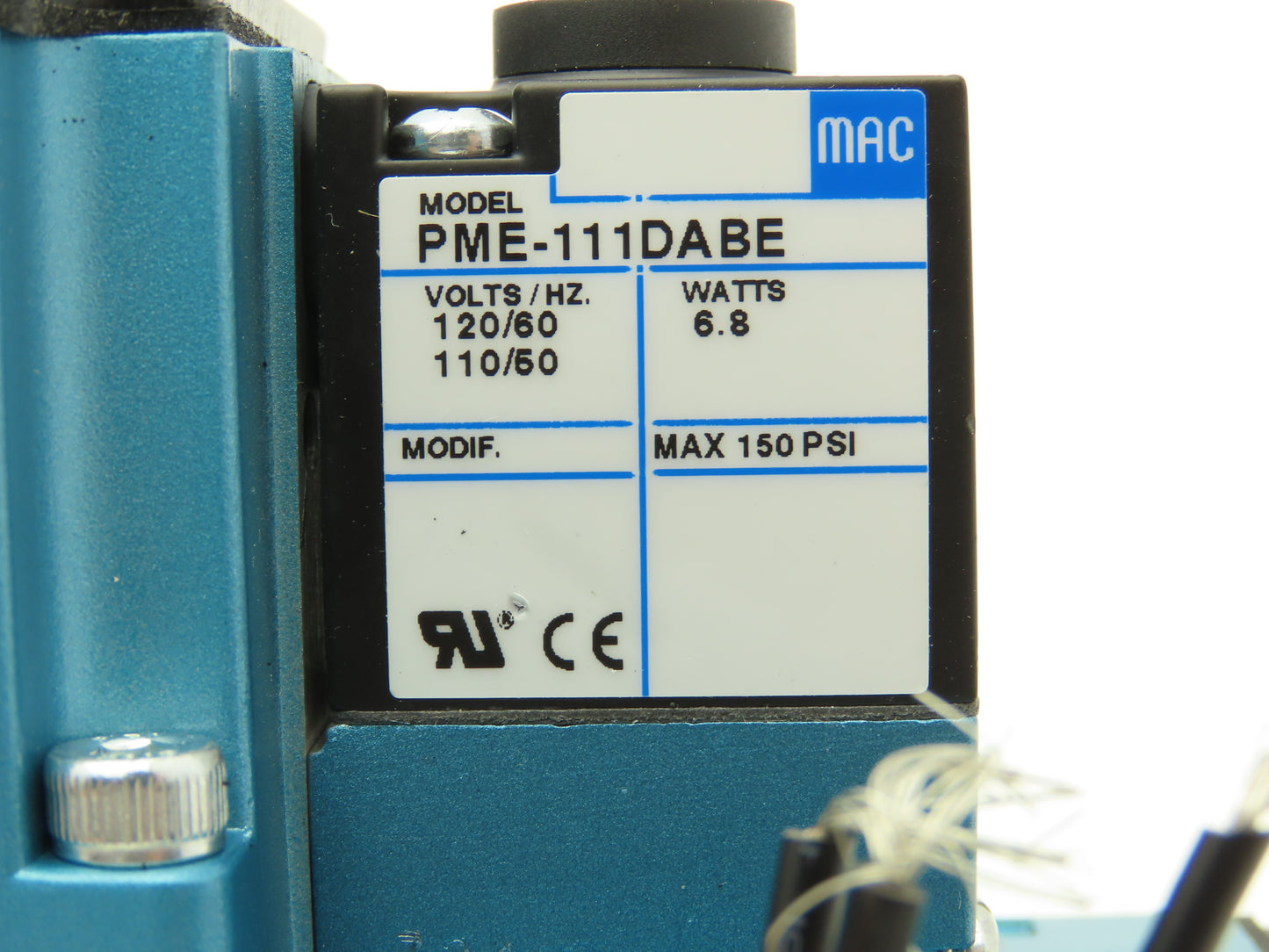 MAC 6321D-513-PM-111DA Pneumatic Solenoid Valve 150PSI 120V 1/2"NPT Manifold