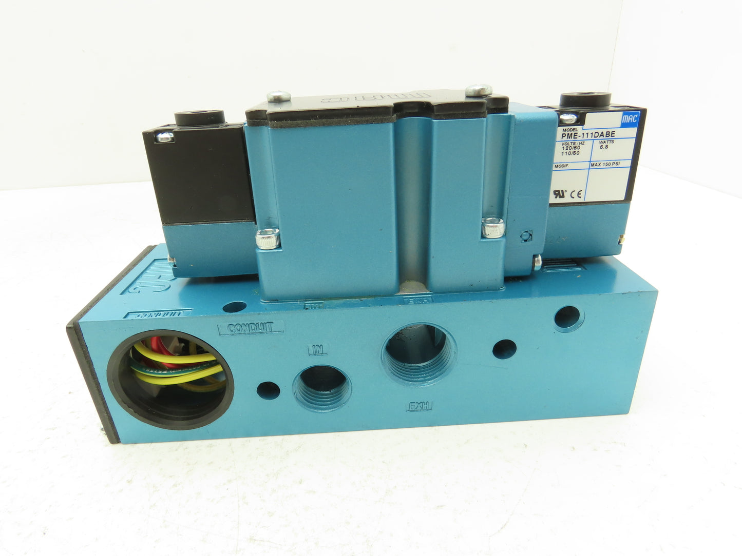 MAC 6321D-513-PM-111DA Pneumatic Solenoid Valve 150PSI 120V 1/2"NPT Manifold