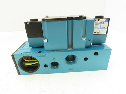 MAC 6321D-513-PM-111DA Pneumatic Solenoid Valve 150PSI 120V 1/2"NPT Manifold