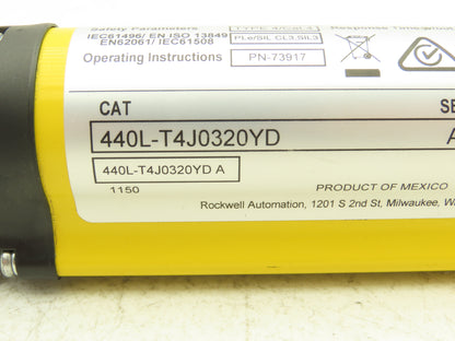 Allen Bradley 440L-T4J0320YD Light Curtain Guardmaster Transmitter Ser A Rev A