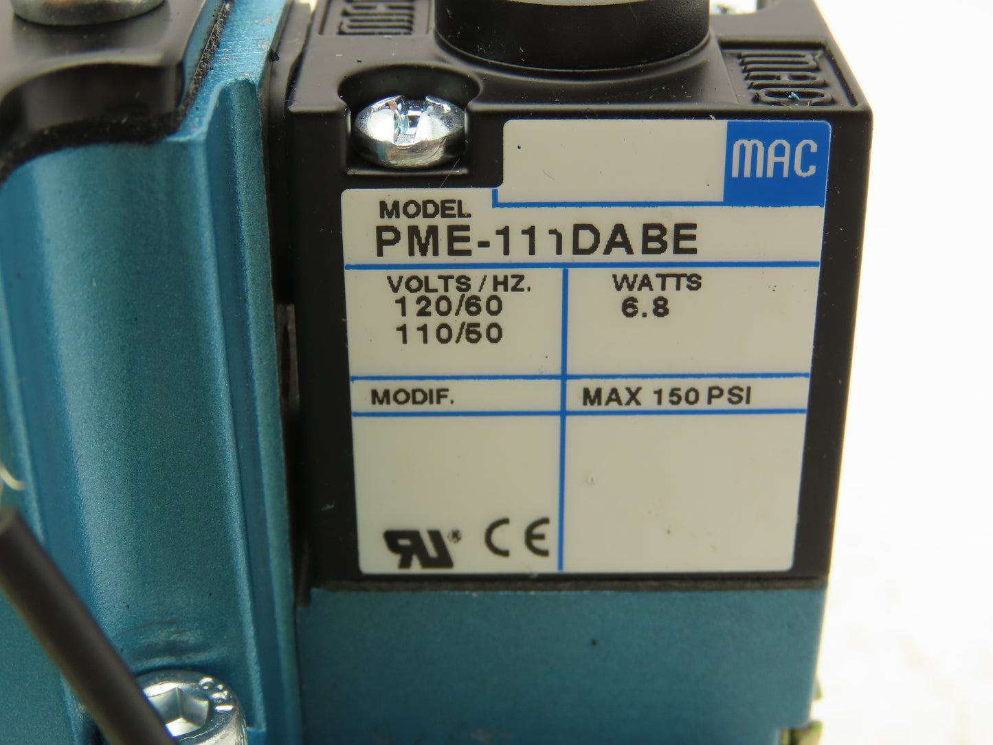 MAC 6311D-212-PM-111DA Pneumatic Solenoid Valve 150PSI 120V 3/8"NPT Manifold