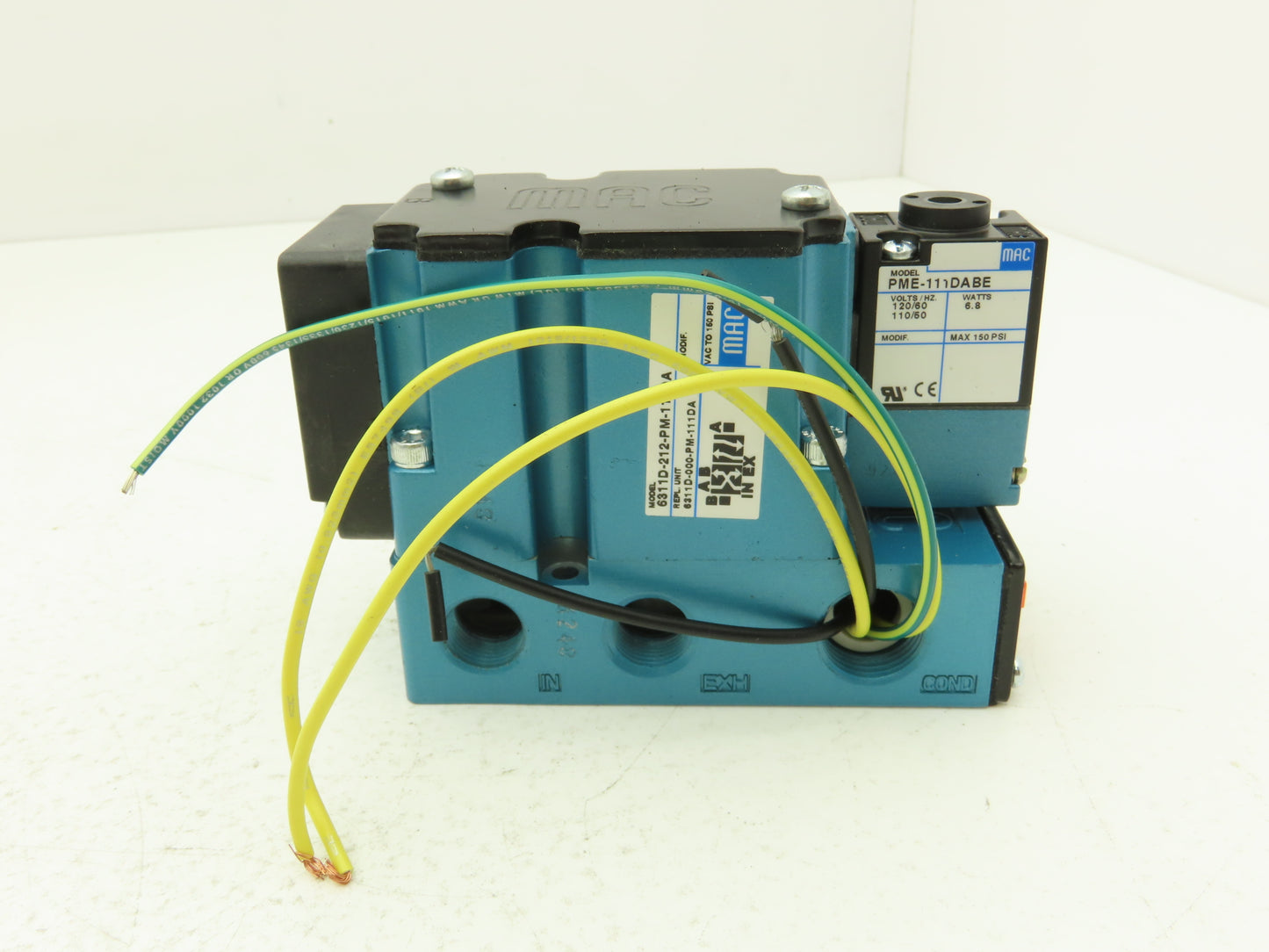 MAC 6311D-212-PM-111DA Pneumatic Solenoid Valve 150PSI 120V 3/8"NPT Manifold