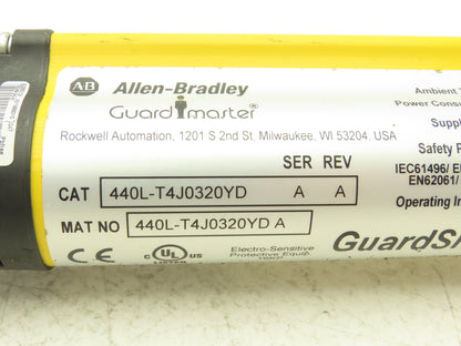 Allen Bradley 440L-T4J0320YD Light Curtain Guardmaster Transmitter Ser A Rev A