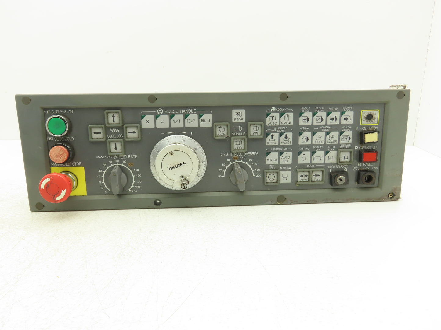 Okuma E0105-566-055-3 HMI Keypad Operator Control Panel With E-Stop & MPG Wheel