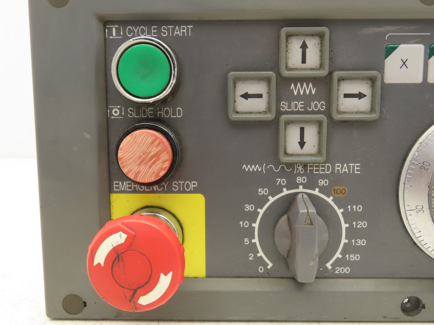 Okuma E0105-566-055-3 HMI Keypad Operator Control Panel With E-Stop & MPG Wheel