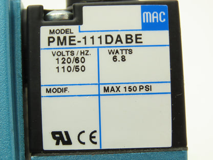 MAC 6331D-000-PM-111DA Pneumatic Solenoid Valve 150PSI 120V