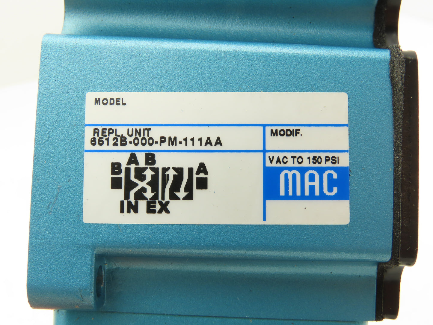 MAC 6512B-000-PM-111AA Pneumatic Solenoid Valve 150PSI 120V