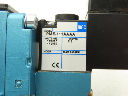 MAC 6512B-000-PM-111AA Pneumatic Solenoid Valve 150PSI 120V
