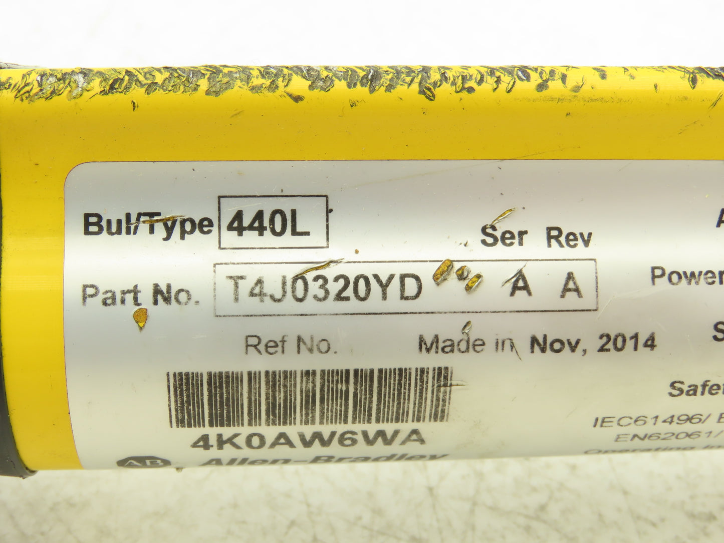 Allen Bradley 440L-T4J0320YD Light Curtain Guardmaster Transmitter Ser A Rev A