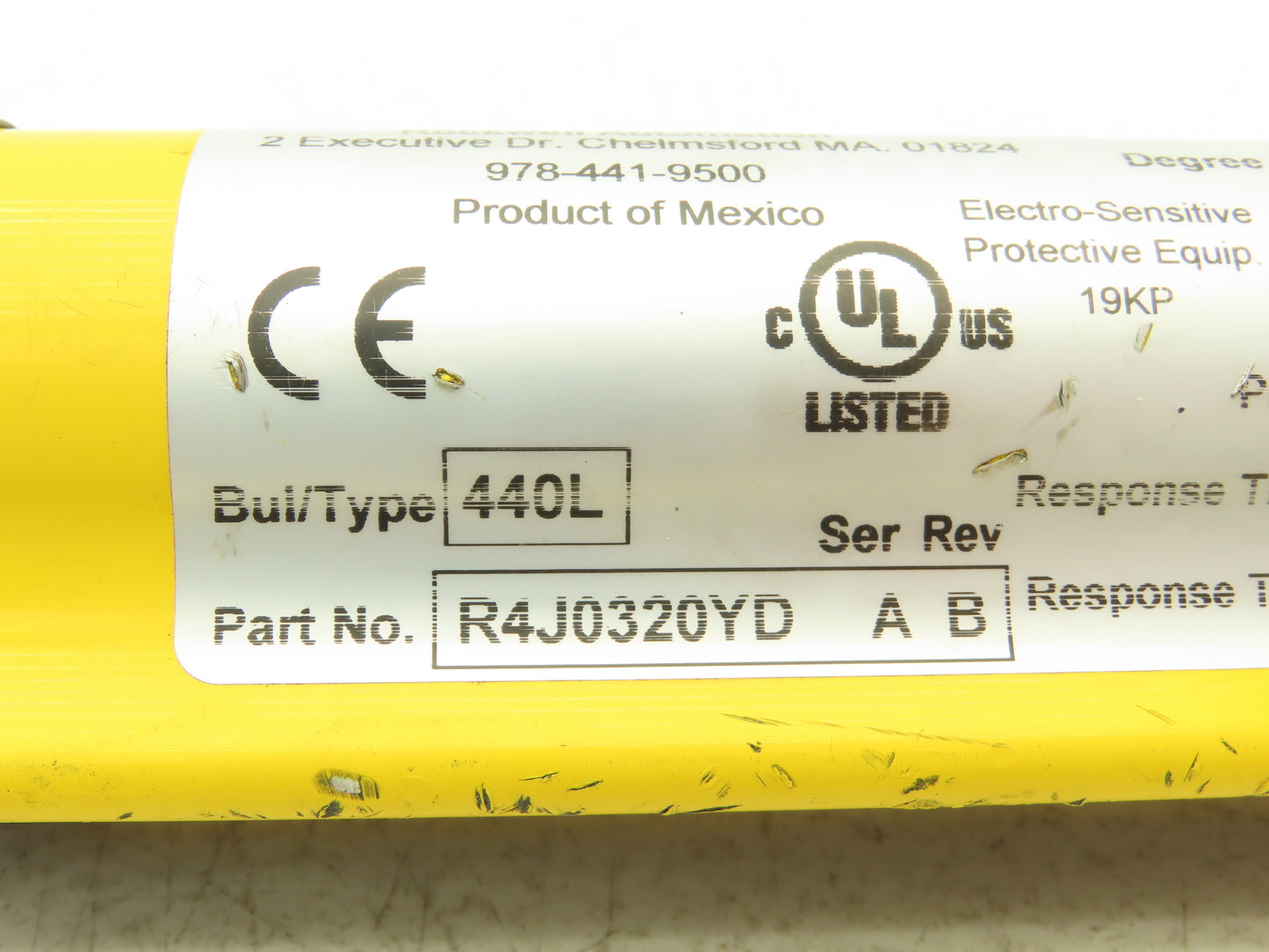 Allen Bradley 440L-R4J0320YD Light Curtain Guardmaster Transmitter Ser A Rev B