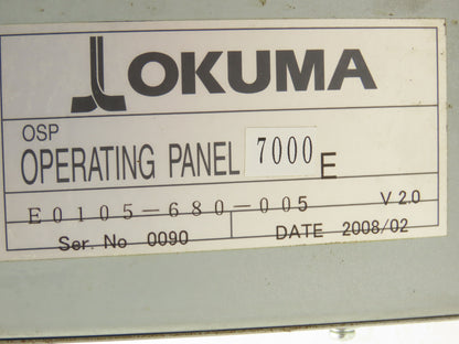 Okuma OSP7000 HMI Operator Control Panel With Monitor E0105-680-005 READ