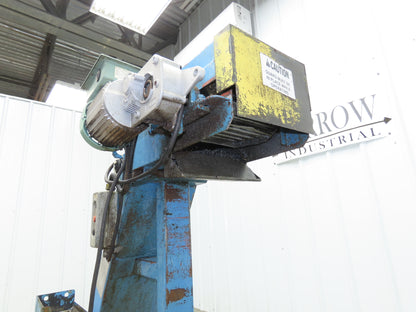 Tsubaki 10"W x 90"L Chip Conveyor 7.5"Belt 45" Infeed 38"H Discharge 220V 3PH