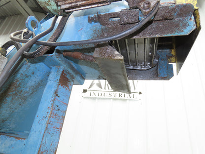 Tsubaki 10"W x 90"L Chip Conveyor 7.5"Belt 45" Infeed 38"H Discharge 220V 3PH