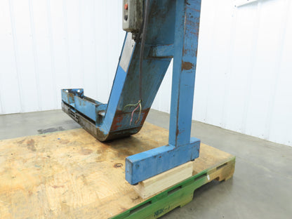 Tsubaki 10"W x 90"L Chip Conveyor 7.5"Belt 45" Infeed 38"H Discharge 220V 3PH