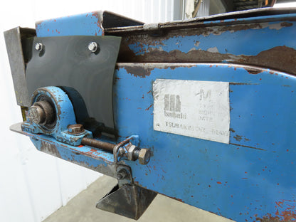 Tsubaki 10"W x 90"L Chip Conveyor 7.5"Belt 45" Infeed 38"H Discharge 220V 3PH